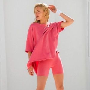 Free People Marching Hot Shot Reversible Set- Hot Hibiscus